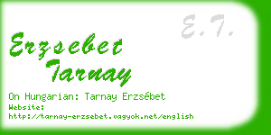 erzsebet tarnay business card